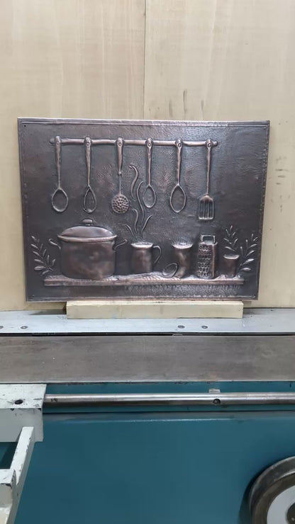 Kitchen Utensils Copper Backsplash