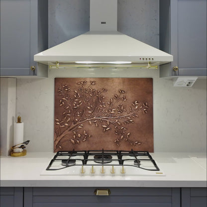 Copper Tree Branches Backsplash