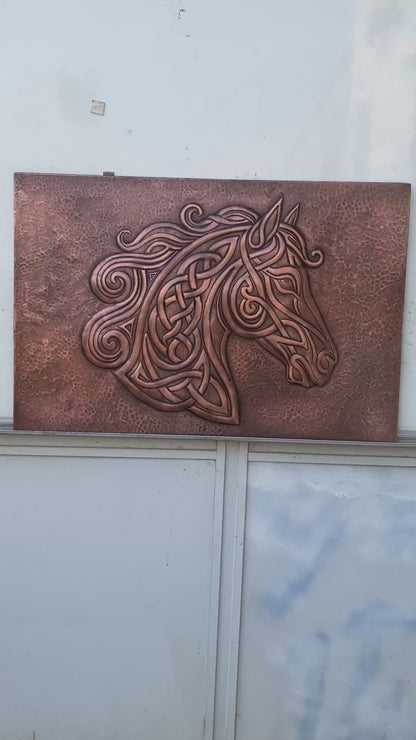 Celtic Horse Head Copper Backsplash