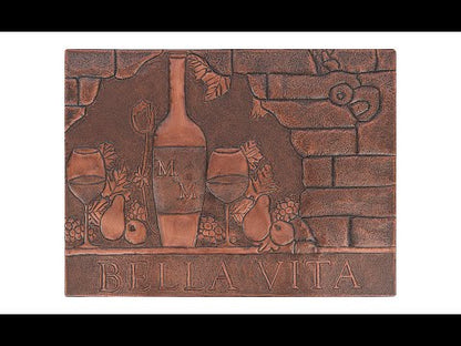 Copper Wine Cellar Sign (Tuscan Scene)