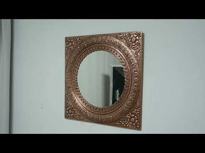 Copper Wall Mirror (Flowers)