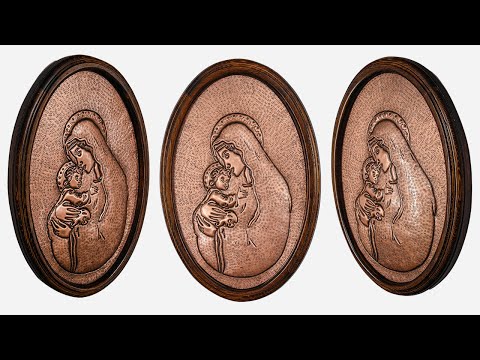 Mother Mary Carrying Child Jesus Copper Wall Art