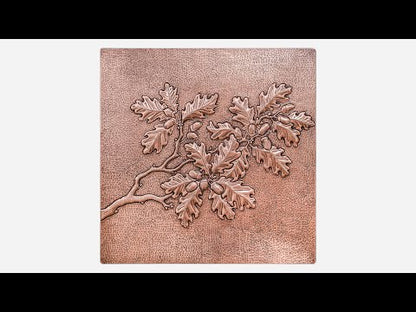 Copper Backsplash Panel (Oak Tree Branches and Acorns)