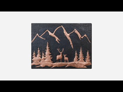 Deer Scene Copper Backsplash Panel