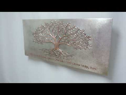 Copper Backsplash (Tree with Roots, Personalized, Silver&Copper Color)