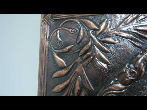 Copper Wall Mirror (Vertical&Horizontal, Flowers, Brown Patina)