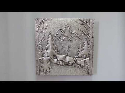 Handmade Copper Kitchen Backsplash Tile - Majestic Mountain and Forest Scene