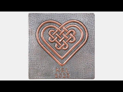 Copper Backsplash Panel (Celtic Heart Love Knot, Silver&Copper Color)