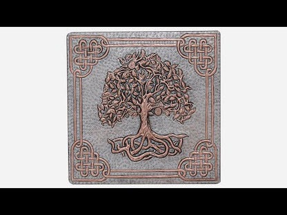 Copper Backsplash Panel (Tree of Life with Celtic Border, Silver&Copper Color)