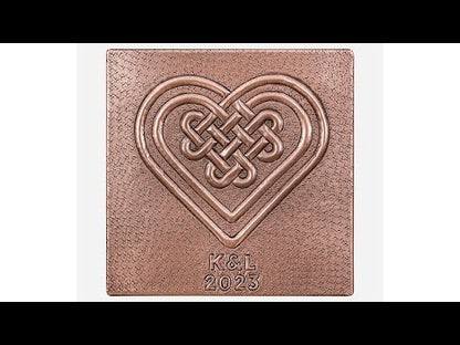 Copper Backsplash Panel (Celtic Heart Love Knot)