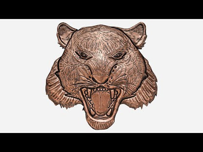 Copper Leopard Head Wall Decor