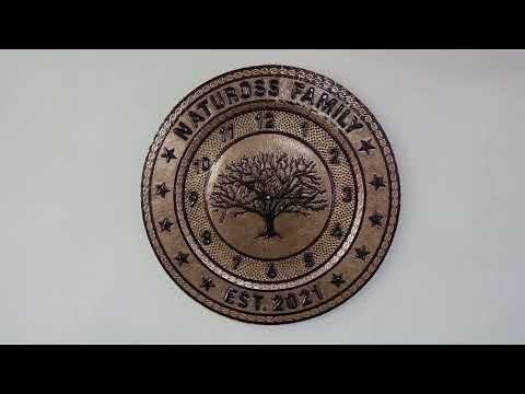 Personalized Copper Clock (Round, Tree of Life, Copper&Black Color)