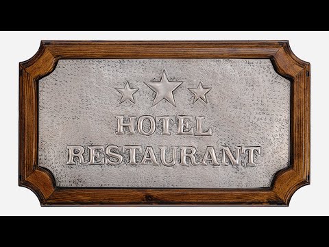 Copper Restaurant & Hotel Sign (Star, Personalized, Silver Color)