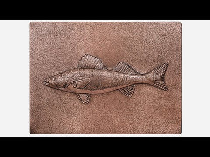 Copper Backsplash Panel (Striped Bass Fish)