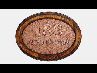 Copper Address Sign with "God Bless"