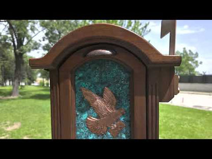 Post Mounted Copper Mailbox in Blue Patina