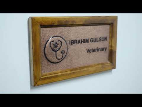 Copper Veterinary Name Sign for Wall (Copper&Black Color)