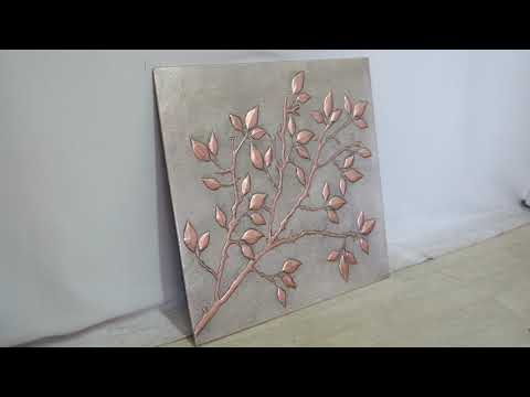 Copper Backsplash (Tree Branches and Leaves, Silver&Copper Color)