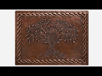 Copper Backsplash (Tree of Life with Celtic Border, Brown Patina)