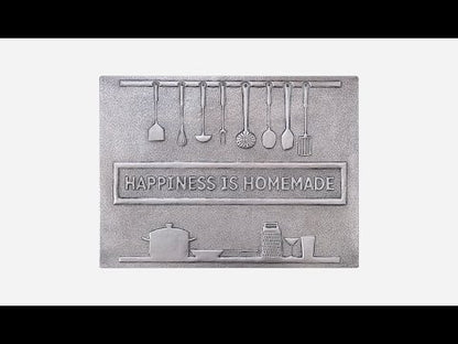 "Happiness is Homemade" Copper Kitchen Backsplash Tile