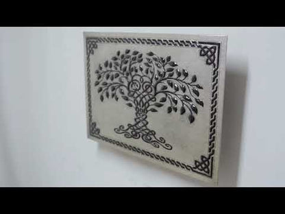 Copper Backsplash (Tree of Life with Celtic Border, Silver&Black Color)