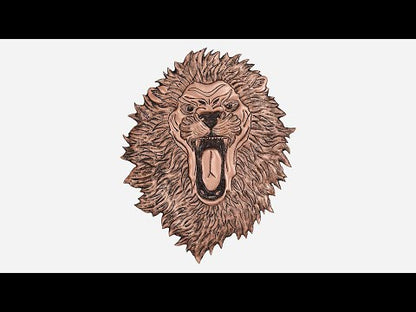 Copper Lion Head Wall Decor