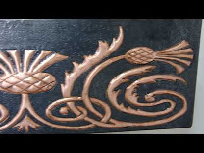 Copper Decorative Sink Apron Panel (Scottish Thistles, Black&Copper Color)