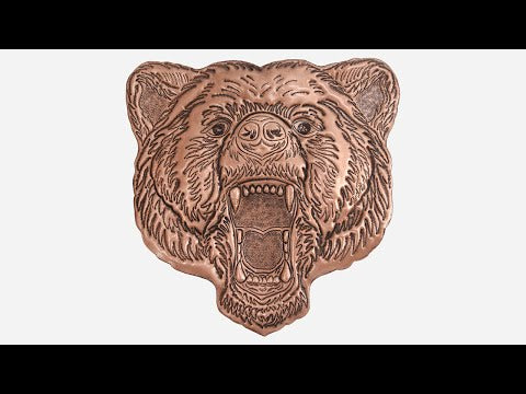 Large Bear Head Copper Wall Art