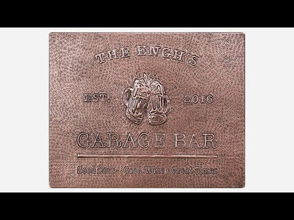 Copper Garage Bar Sign (Personalized, Beer Mugs)