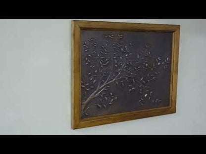 Framed Copper Artwork (Tree Branches, Brown Patina)