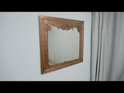 Copper Wall Mirror (Rectangular, Flowers)