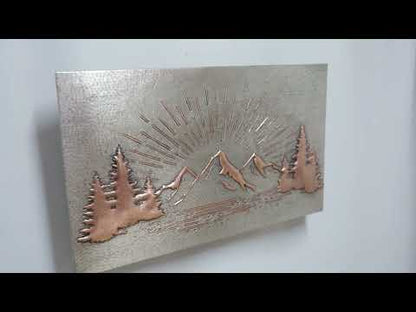 Copper Backsplash (Rising Sun Behind the Mountains, Silver&Copper Color)