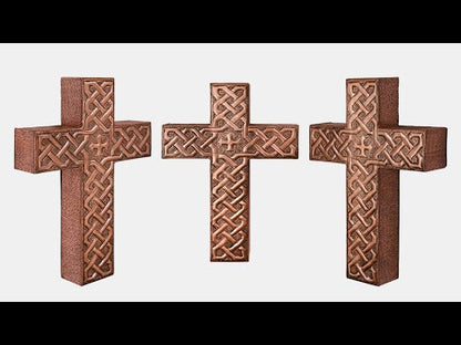 Wall Mount Cross Sculpture Copper Artwork