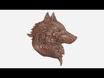 Copper Wolf Head Wall Decor