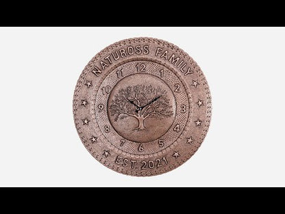 Personalized Copper Clock (Round, Tree of Life)