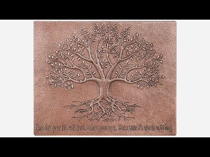 Copper Backsplash Panel (Personalized, Tree with Roots)