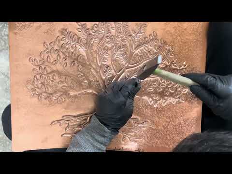 Copper Backsplash (Tree with Roots, Personalized, Green Patina)