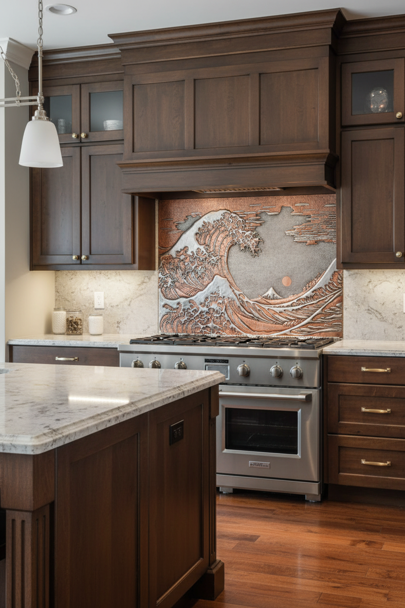 Reproduction of The Great Wave - close left angle