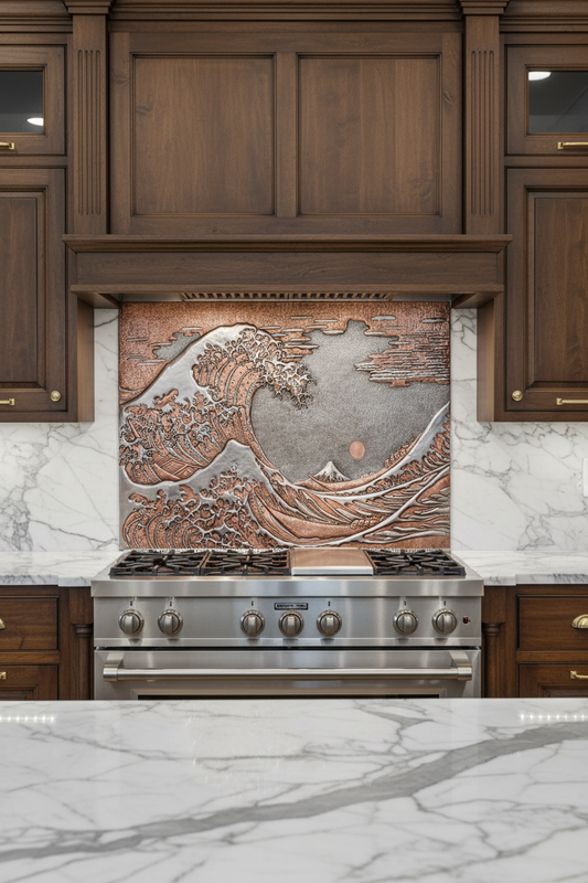 Reproduction of The Great Wave - closer front view