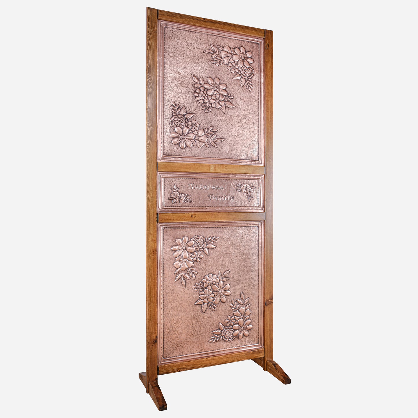 Copper Room Divider (Decorative Flowers, Personalized with Family Name)