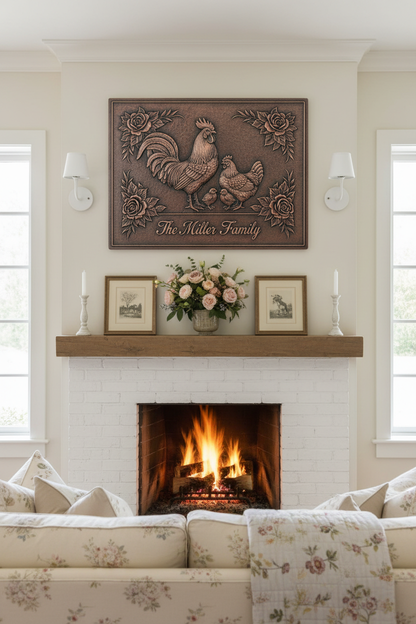 Rooster Hen - country cottage living room