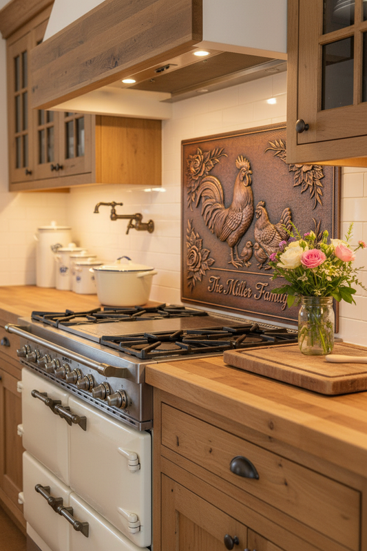 Rooster Hen - rustic farmhouse kitchen