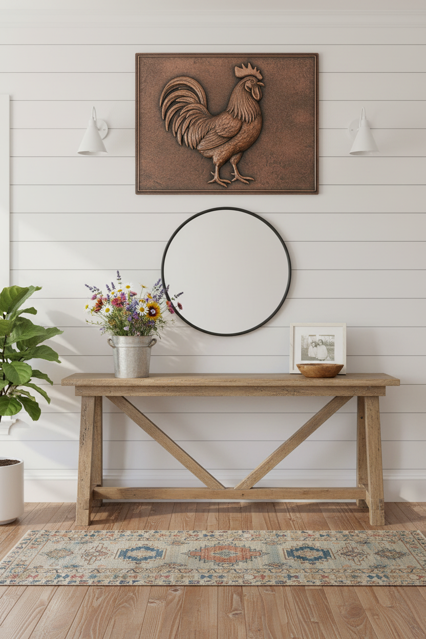 Rooster - modern farmhouse entryway