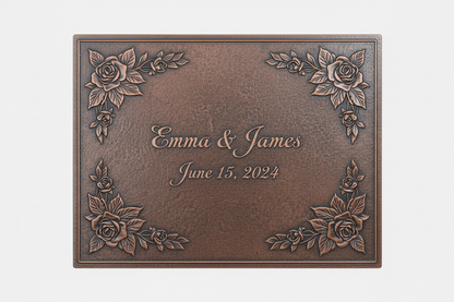 Rose Name Sign brown patina panel