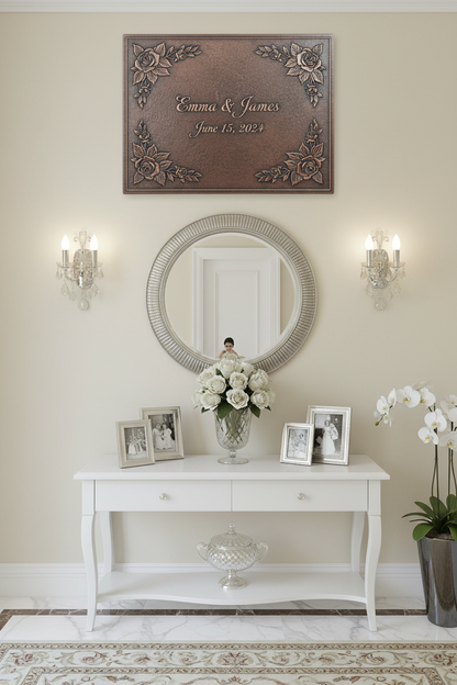 Rose Name Sign - classic elegant entryway