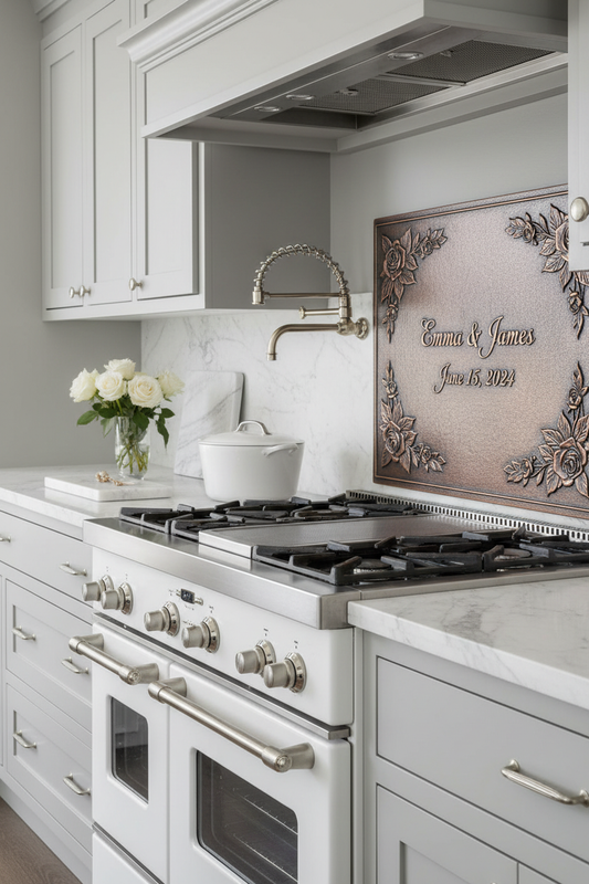 Rose Name Sign - elegant transitional kitchen