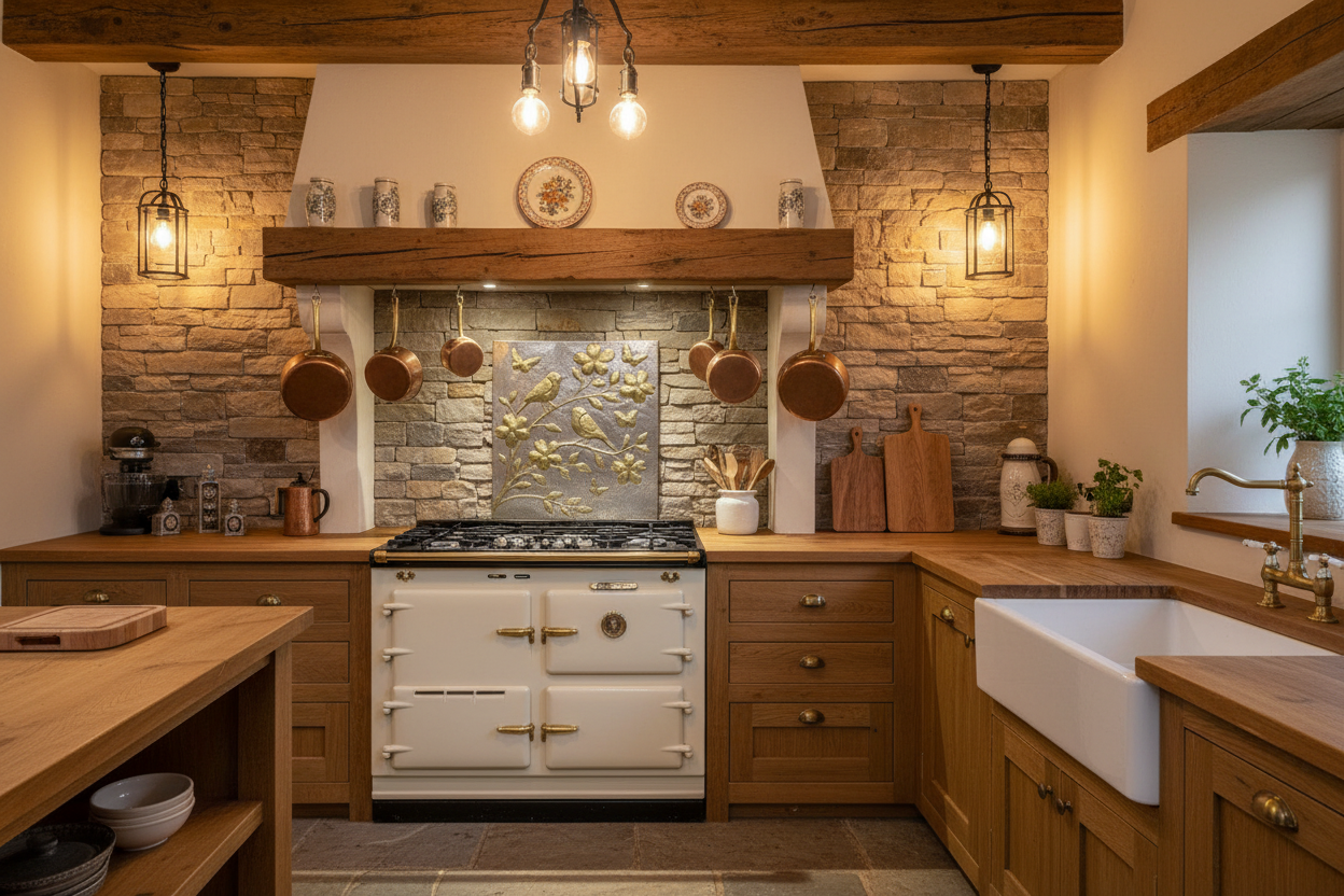 Rustic country kitchen setting
