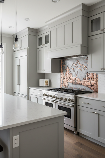 Rustic Elegance Gray Wilderness Vista - transitional kitchen