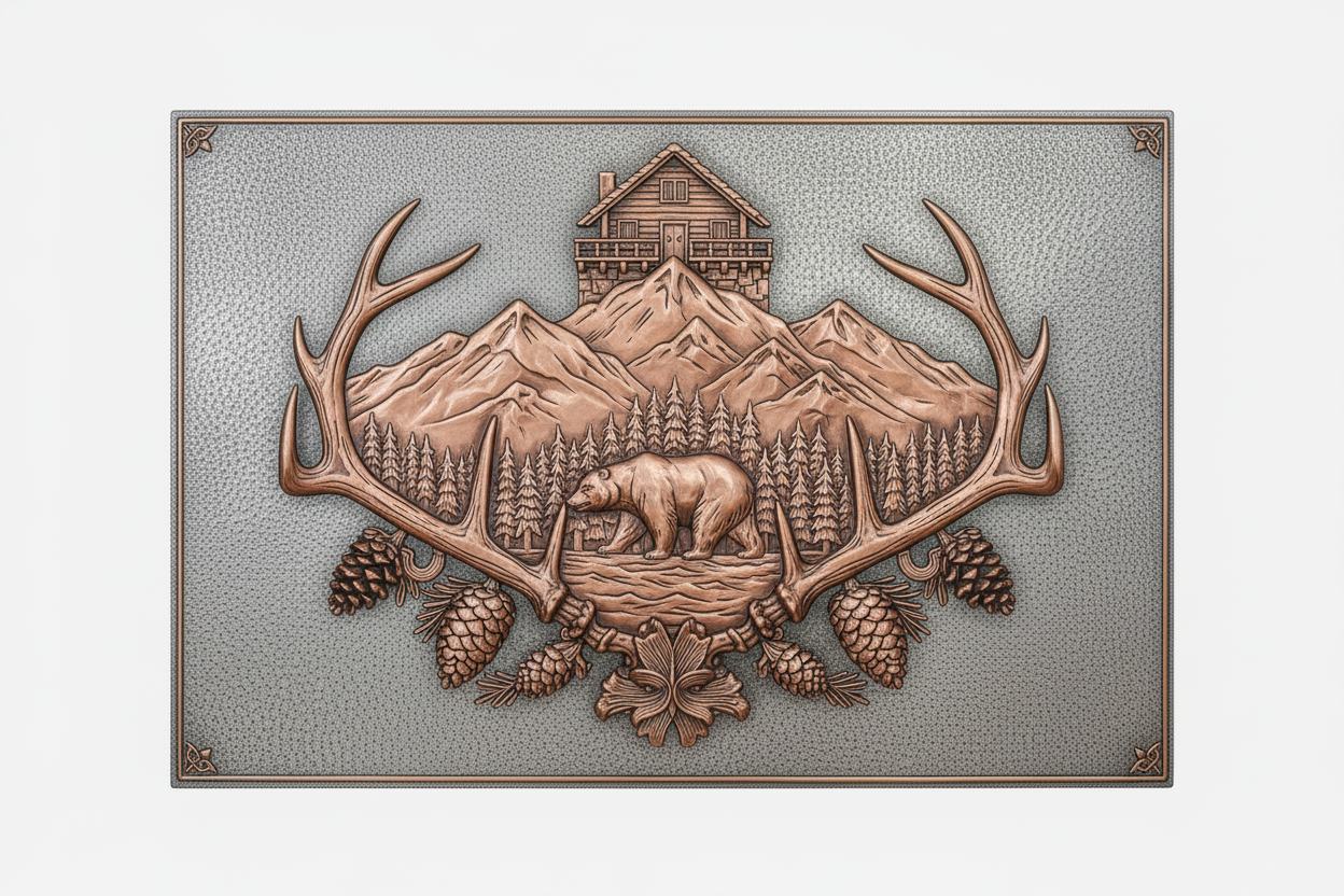 Rustic Lodge Style Decorative Panel
