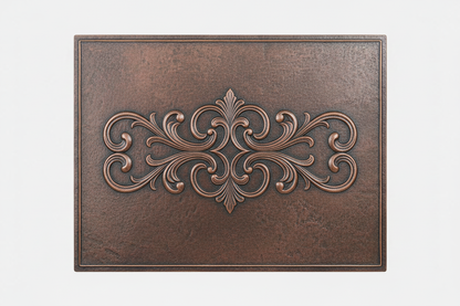 Scrollwork Copper Panel brown patina